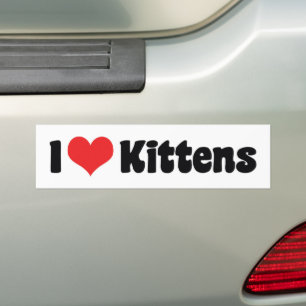 Adesivo Para Carro Eu Amo Gatinhos Cardíacos - Gato Lover