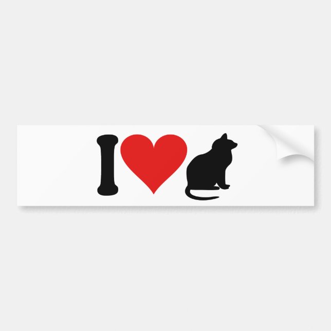 Adesivo Para Carro Eu amo gatos * (Frente)