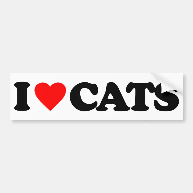 Adesivo Eu Amo Gatos I Love Cats