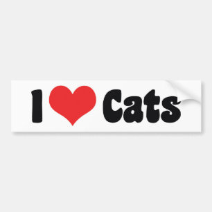 Adesivo Para Carro Eu Amo Gatos de Coração - Amante de Gatos