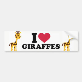 Adesivo Para Carro Eu Amo Girafas