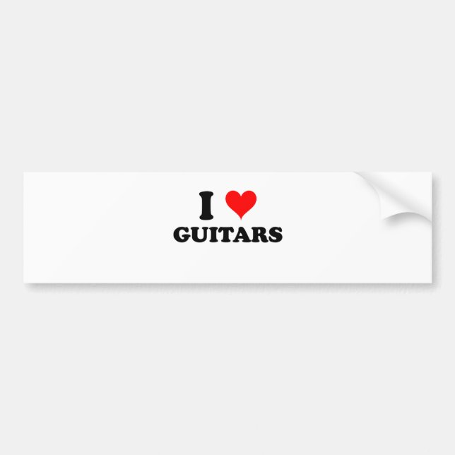 Adesivo Para Carro Eu amo guitarra (Frente)