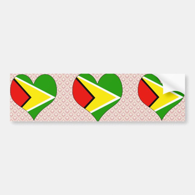Adesivo Para Carro Eu amo Guyana (Frente)