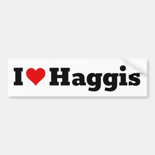Adesivo Para Carro Eu Amo Haggis (Frente)