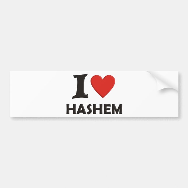 Adesivo Para Carro Eu amo Hashem (Frente)