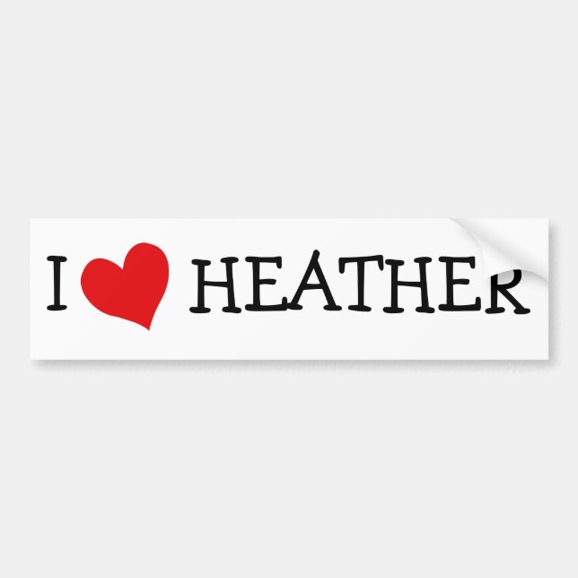 Adesivo Para Carro Eu Amo Heather (Frente)
