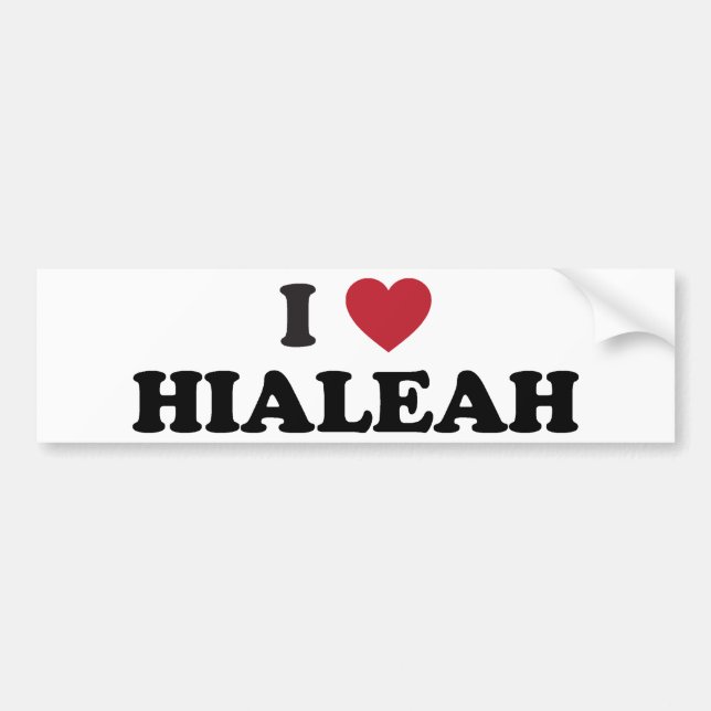 Adesivo Para Carro Eu amo Hialeah Florida (Frente)