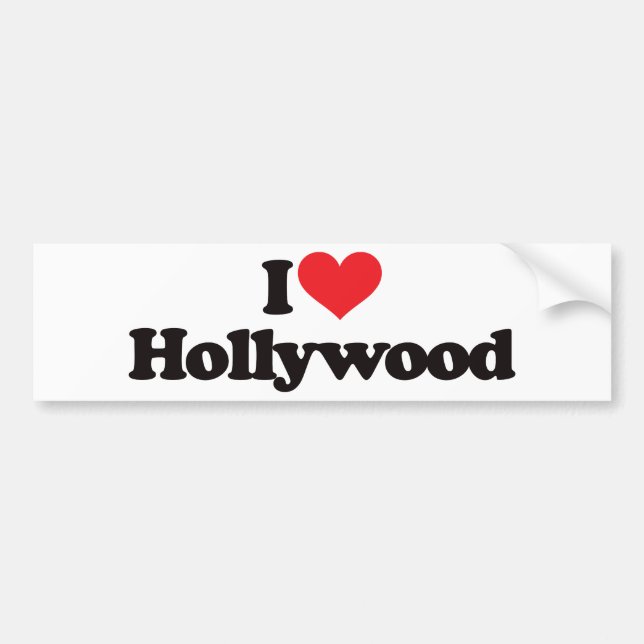 Adesivo Para Carro Eu amo Hollywood (Frente)