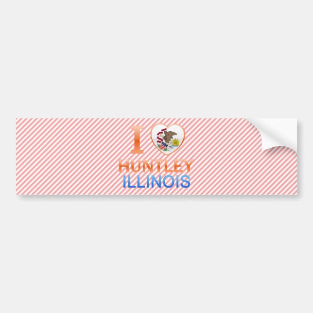 Adesivo Para Carro Eu amo Huntley, IL (Frente)