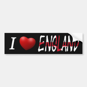 Adesivo Para Carro Eu Amo Inglaterra na bst da Bandeira Inglesa