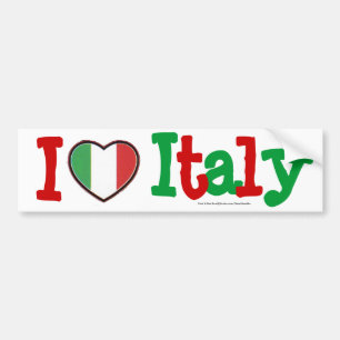 Adesivo Para Carro Eu amo Italia