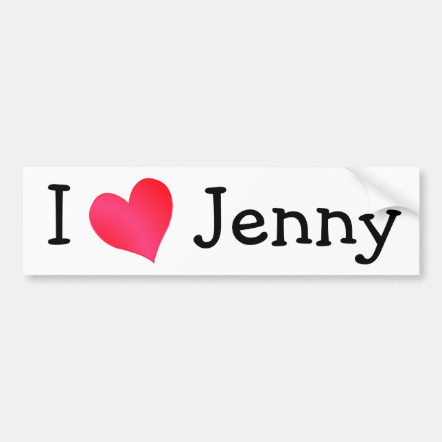 Adesivo Para Carro Eu Amo Jenny (Frente)