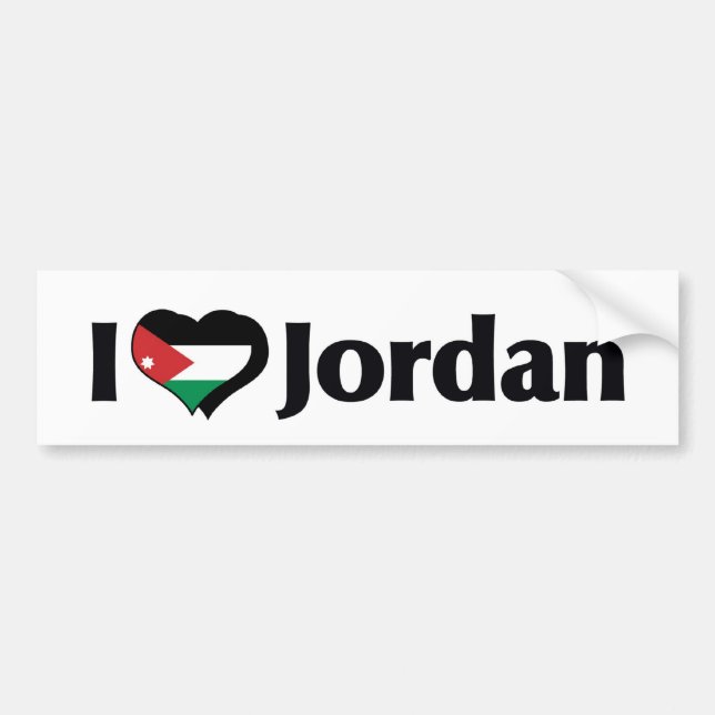 Adesivo Para Carro Eu Amo Jordan Flag (Frente)