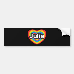 Adesivo Para Carro Eu amo Julia. Eu te amo Julia. Coração