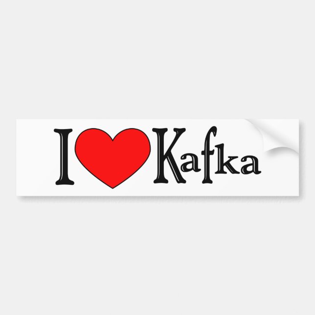 Adesivo Para Carro Eu amo Kafka (Frente)