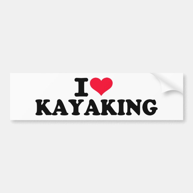 Adesivo Para Carro Eu amo Kayaking (Frente)