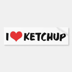 Adesivo Para Carro Eu Amo Ketchup Coração - Amante de Catsup