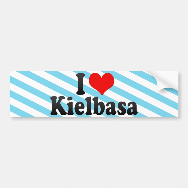 Adesivo Para Carro Eu amo Kielbasa (Frente)