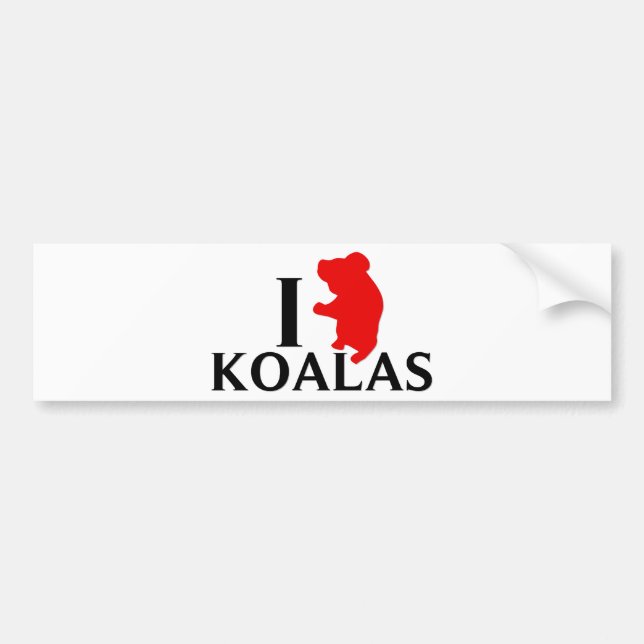 Adesivo Para Carro Eu amo Koalas (Frente)