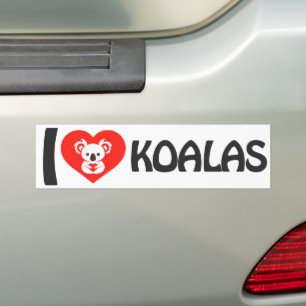 Adesivo Para Carro Eu Amo Koalas