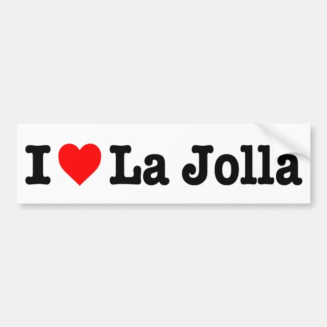 Adesivo Para Carro "Eu amo La Jolla " (Frente)