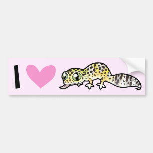 Adesivo Para Carro Eu Amo Lagartixas Leopardes