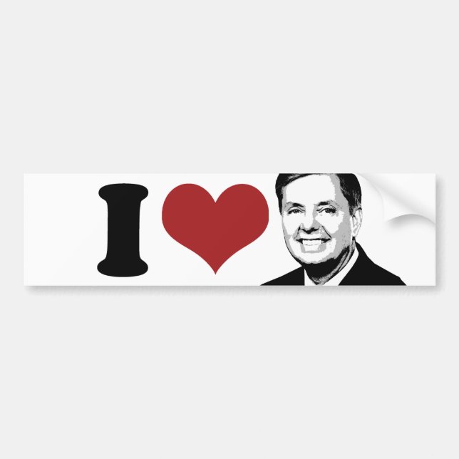Adesivo Para Carro Eu amo Lindsey Graham para o presidente (Frente)