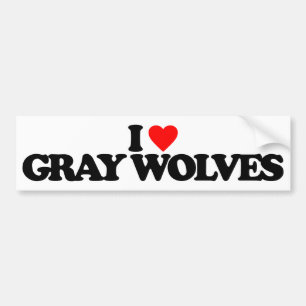 ADESIVO PARA CARRO EU AMO LOBOS CINZENTOS