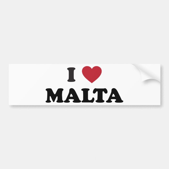 Adesivo Para Carro Eu amo Malta (Frente)