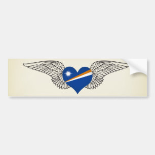 Adesivo Para Carro Eu amo Marshall Islands - asas