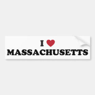 Adesivo Para Carro Eu amo Massachusetts