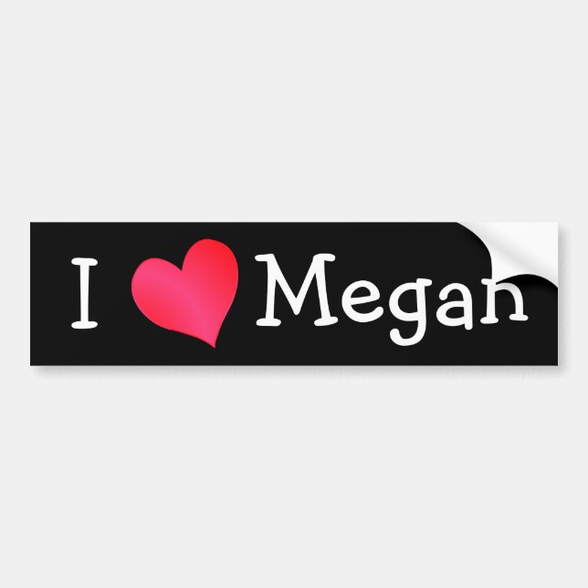 Adesivo Para Carro Eu Amo Megan (Frente)