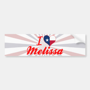 Adesivo Para Carro Eu amo Melissa, Texas