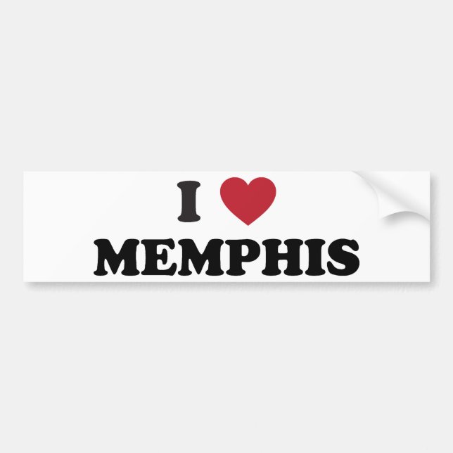 Adesivo Para Carro Eu amo Memphis (Frente)