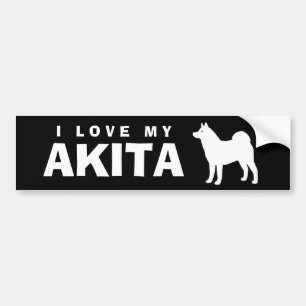 ADESIVO PARA CARRO EU AMO MEU AKITA