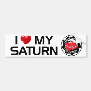 Adesivo Para Carro Eu amo meu autocolante no vidro traseiro de Saturn