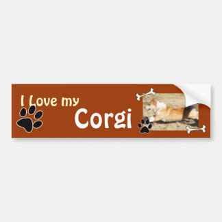 Adesivo Para Carro Eu amo meu autocolante no vidro traseiro do Corgi