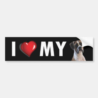 Adesivo Para Carro Eu Amo Meu Boxer Sticker - Cachorro
