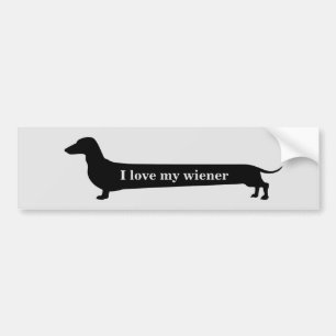 Adesivo Para Carro Eu amo meu bumpersticker do dachshund do wiener