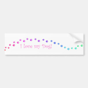 Adesivo Para Carro Eu amo meu cão! Autocolante no vidro traseiro