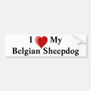Adesivo Para Carro Eu amo meu cão belga do Sheepdog