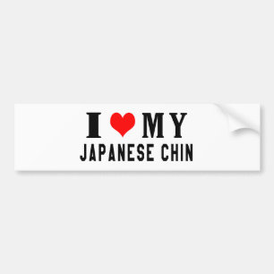 Adesivo Para Carro Eu amo meu Chin japonês