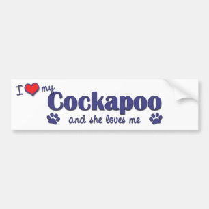 Adesivo Para Carro Eu amo meu Cockapoo (o cão fêmea)