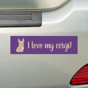 Adesivo Para Carro "Eu Amo Meu Corgi!"