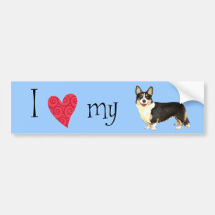 Adesivo Para Carro Eu amo meu Corgi de Galês do casaco de lã