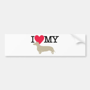Adesivo Para Carro Eu amo meu Dachshund!