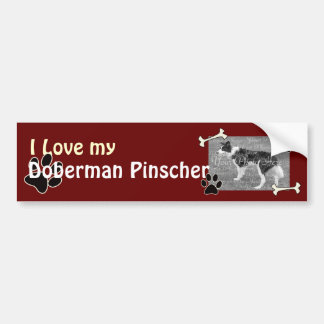 Adesivo Para Carro Eu amo meu Doberman Pinscher Bumper Sticker