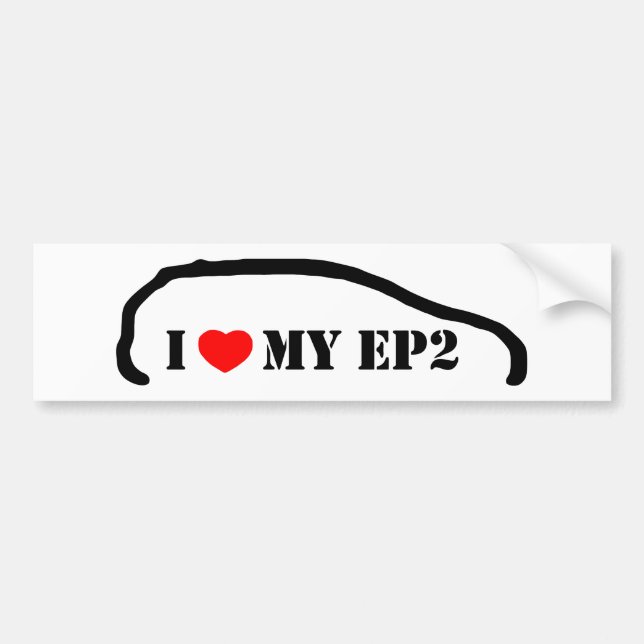 Adesivo Para Carro Eu amo meu EP2 (Frente)