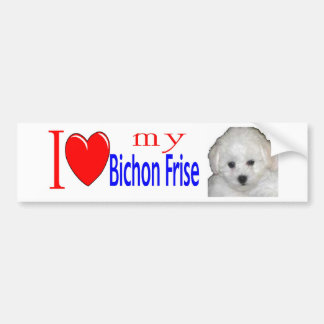 Adesivo Para Carro Eu amo meu filhote de cachorro do frise do bichon