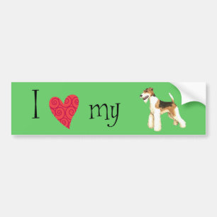 Adesivo Para Carro Eu amo meu Fox Terrier do fio